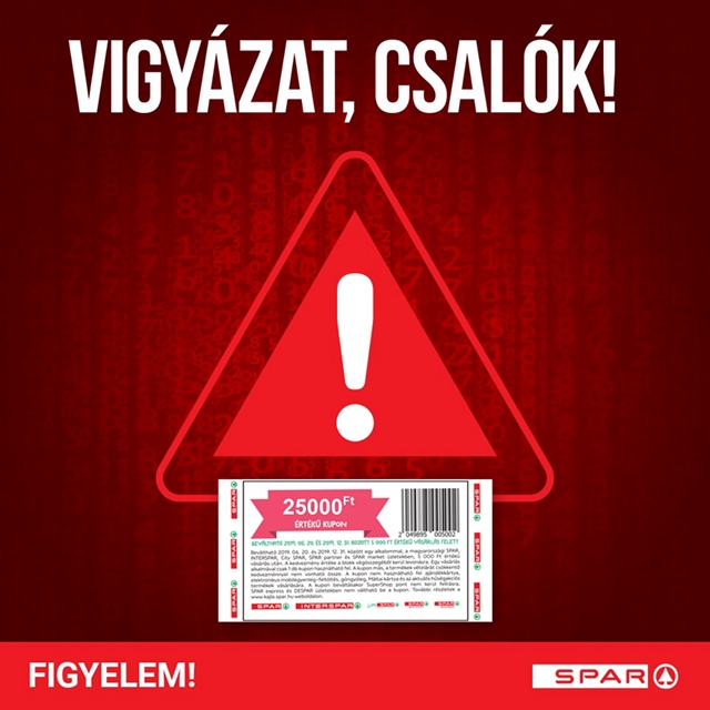 VIGYÁZAT!  – SPAR utalványos csalás!